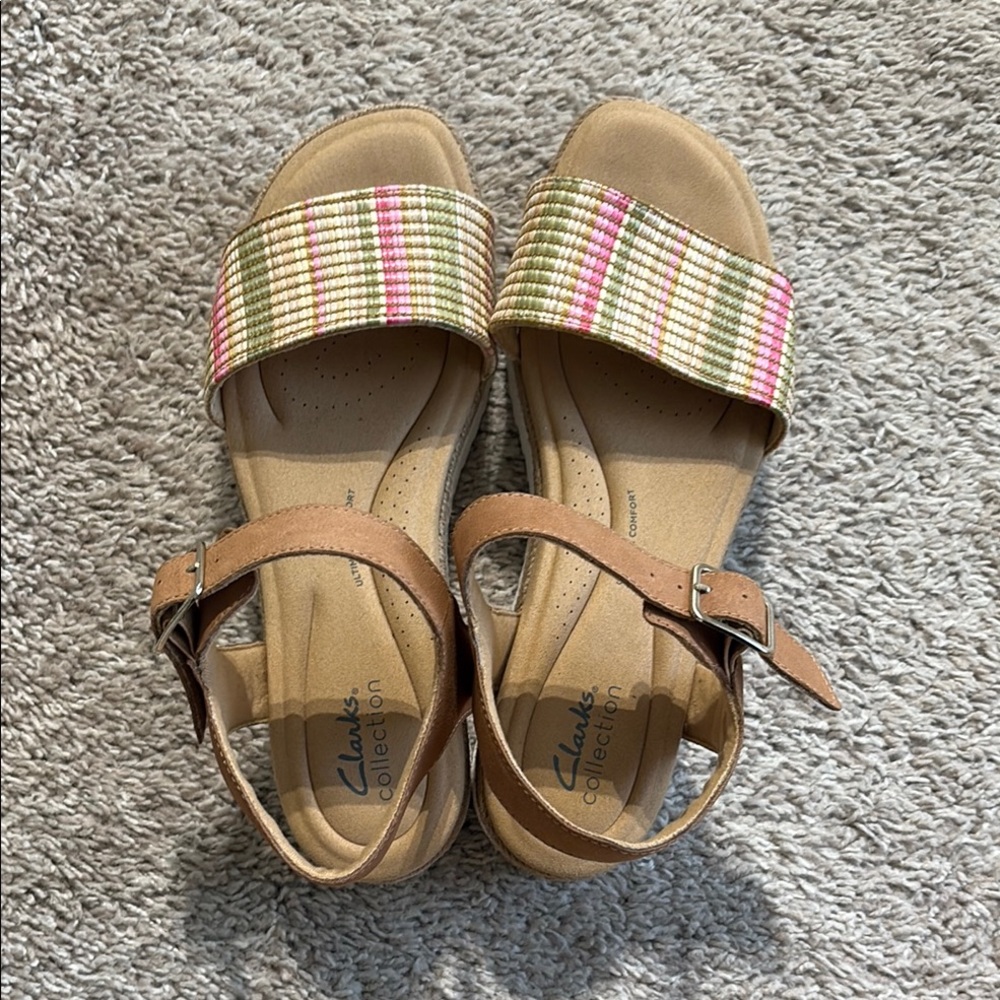 Clarks Multicolor Strappy Sandals